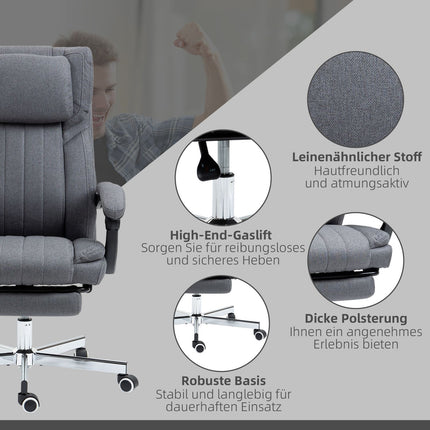 Ergonomic office chair, Reclining, Massage, Grey