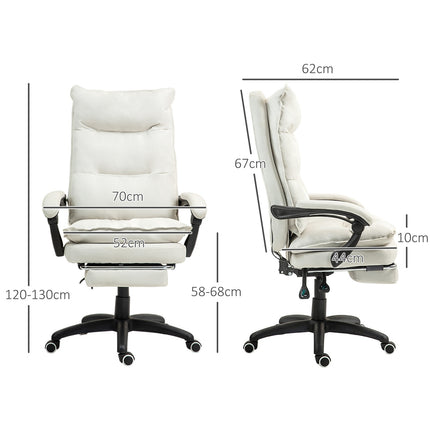 Ergonomic office chair, Massage & Recline, Creme White
