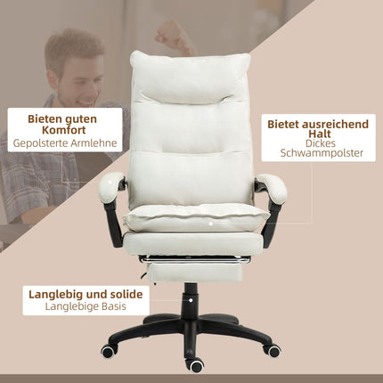 Ergonomic office chair, Massage & Recline, Creme White