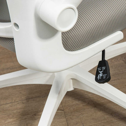 Ergonomic office chair, adjustable headrest, gray