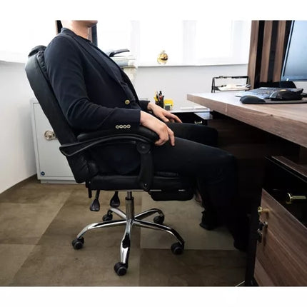 Office chair with footrest - black Malatec 23286