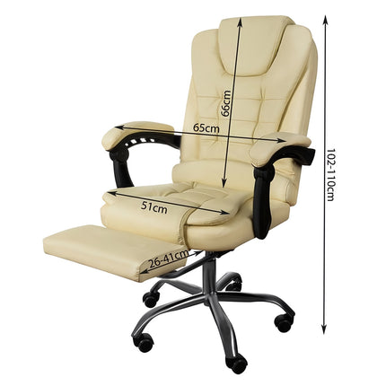 Office chair with footrest - white Malatec 23287