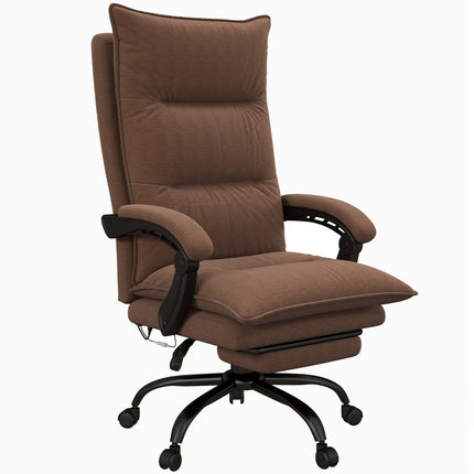 Ergonomic office chair with massage, 155° tilt - brown