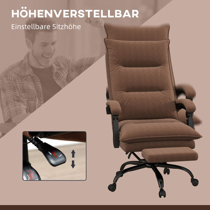 Ergonomic office chair with massage, 155° tilt - brown