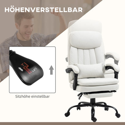 Ergonomic Cream White Executive Massage Office Chair