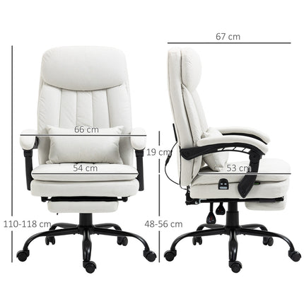 Ergonomic Cream White Executive Massage Office Chair