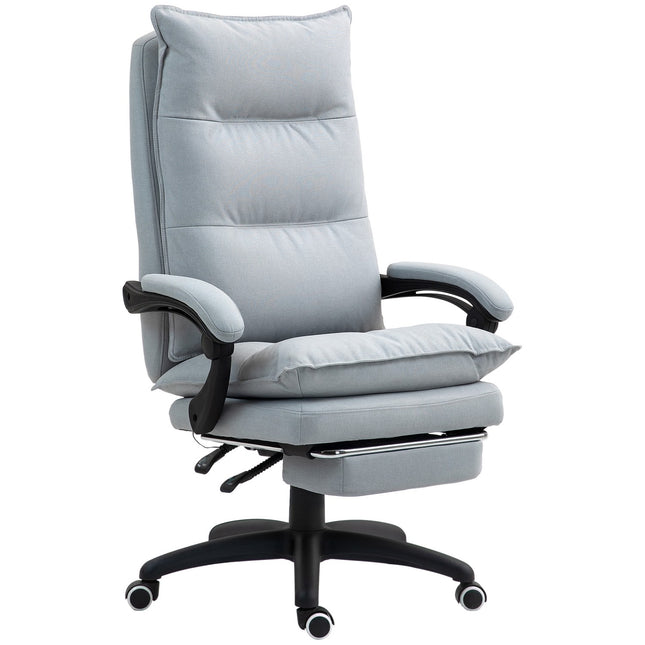 Ergonomic office chair with massage and tilt, light grey