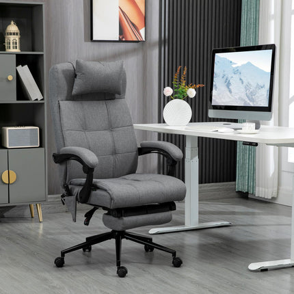 Ergonomic office chair with massage & lumbar heating, Grey