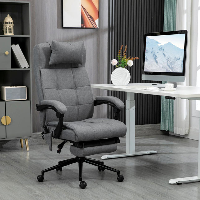 Ergonomic office chair with massage & lumbar heating, Grey