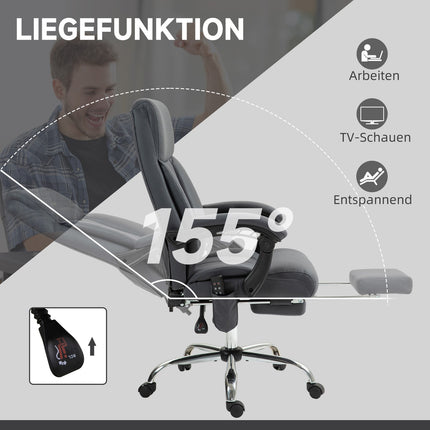 Ergonomic office chair, dark grey, massage & reclining function