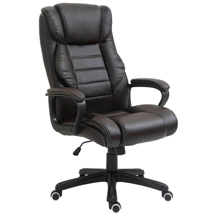 Office chair with massage function, height-adjustable executive chair, ergonomic swivel chair, 6 vibration points, brown
