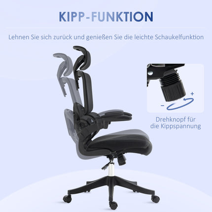 Office chair, Mesh, height adjustable, rocking, black