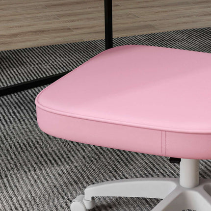 Children's height-adjustable pink swivel office chair