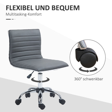 Height-adjustable armless office chair, 120 kg capacity