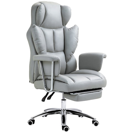 Ergonomic reclining office chair, adjustable with footrest
