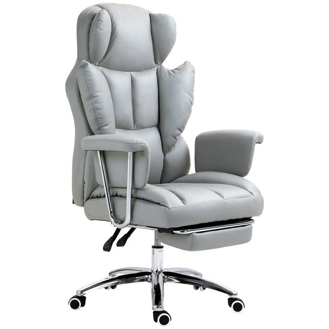 Ergonomic reclining office chair, adjustable with footrest