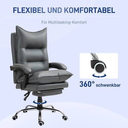 Ergonomic office chair, foldable & height adjustable, dark grey