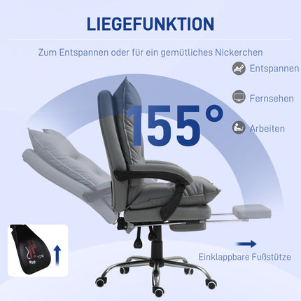Ergonomic office chair, foldable & height adjustable, dark grey