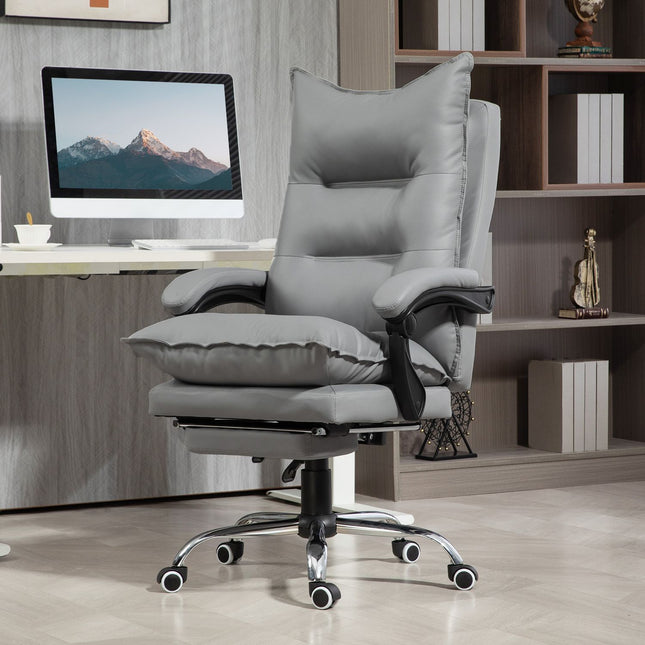Ergonomic office chair with footrest, reclining and padded