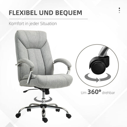 Ergonomic swivel office chair, padded armrests, adjustable