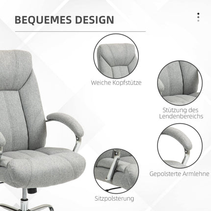 Ergonomic swivel office chair, padded armrests, adjustable