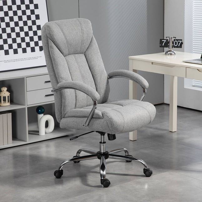 Ergonomic swivel office chair, padded armrests, adjustable