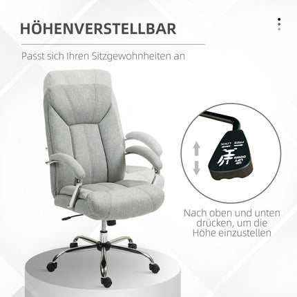 Ergonomic swivel office chair, padded armrests, adjustable