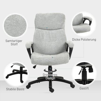 Ergonomic Rocker Office chair, height adjustable, light grey