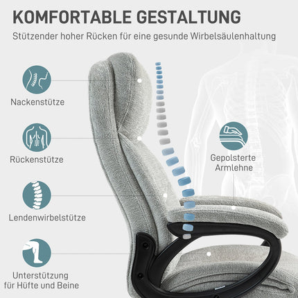 Ergonomic Rocker Office chair, height adjustable, light grey