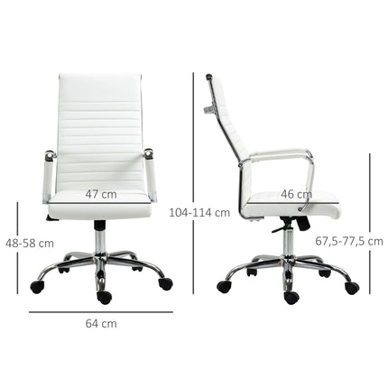 Ergonomic white office chair, 360° rotatable, 120 kg capacity