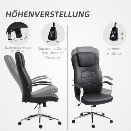 Office Chair, Swivel & Tilt, Adjustable, Black, 120 kg Capacity