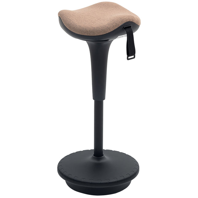 Taboret biurowy z funkcją obrotu, ergonomiczny taboret do pracy, stołek z regulacją wysokości 68,5-83,5 cm, stołek obrotowy 360°, do biura i gabinetu, brązowy