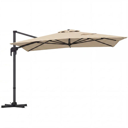 Offset Patio Umbrella, 300 x 390 cm, Beige, Crank Lift