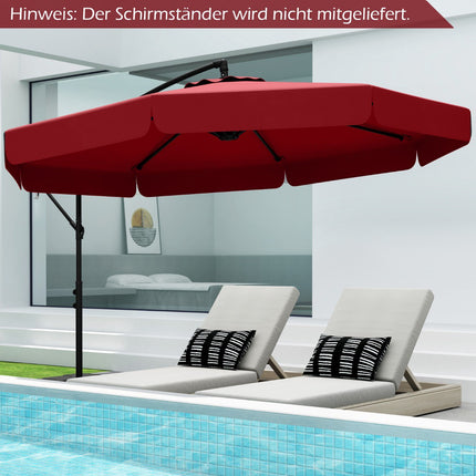 Offset Patio Umbrella 305 cm with Cover, Crank, Red