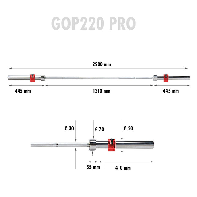 Olympic Bar 2200mm with Lock Jaw Collars