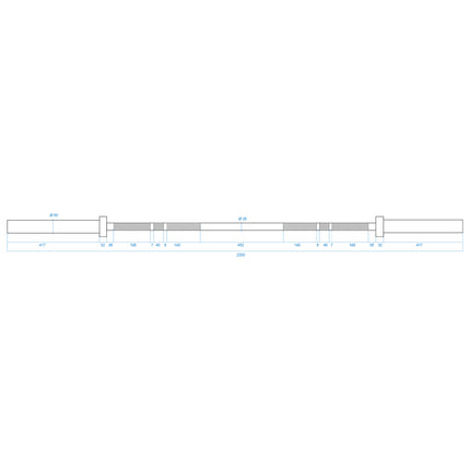 Olympic Barbell 220cm with Lock Jaw Collars
