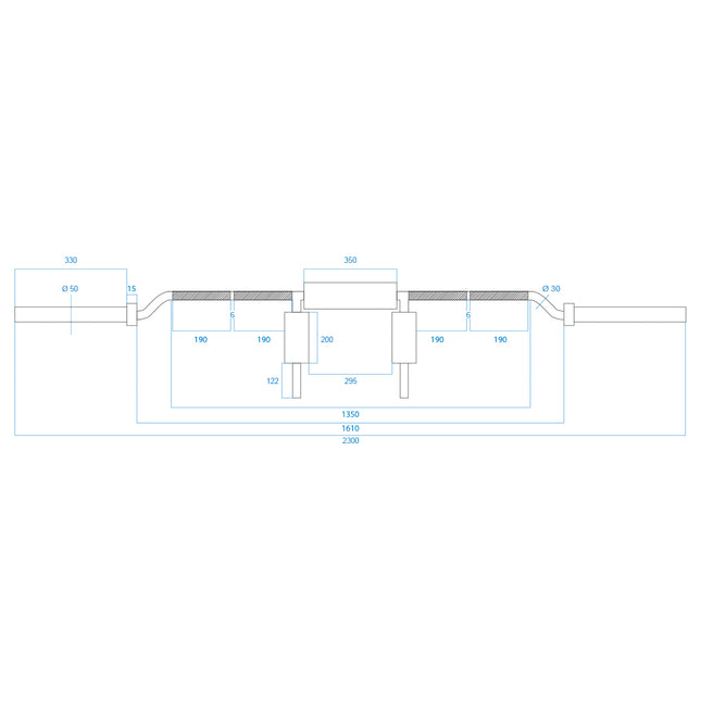 Olympic Curl Bar 220cm – Steel, 320kg Capacity