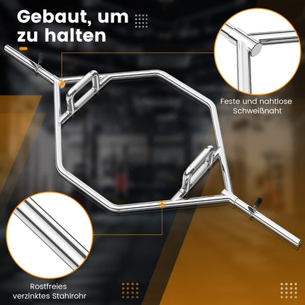 Olympic Hex Trap Bar, 226kg Capacity, Foldable Handles