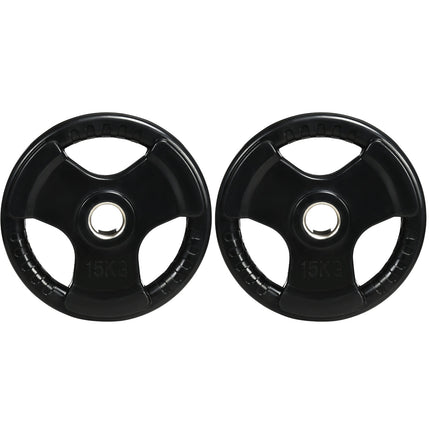 Olympic Tri-Grip weight plates set, 2x15 kg, rubberized