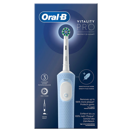 Oral-B Vitality Pro Electric Toothbrush with 3 Modes, Light Blue, 2-Minute Timer
