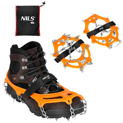 Orange Crampons, Size M, Non-Slip Traction
