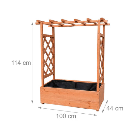 Orange Fir Planter with Trellis & Roof, Size M