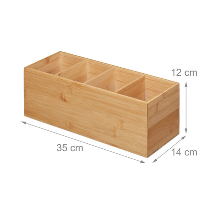 Organization box in bamboo 4 compartments