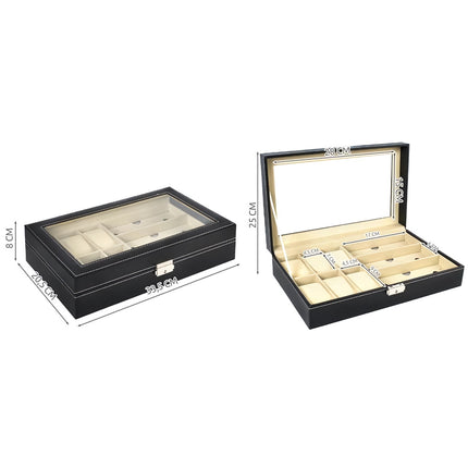 Organizer for watches and glasses, black