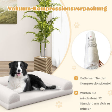 Orthopedic Dog Bed for Medium Dogs, Egg Crate Foam, Beige