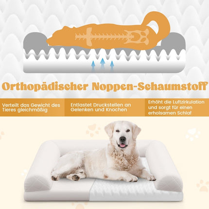 Orthopedic Dog Bed for Medium Dogs, Egg Crate Foam, Beige