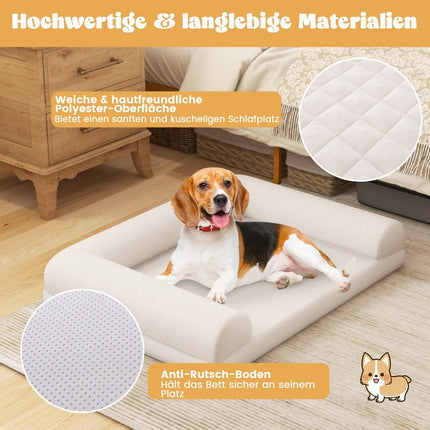 Orthopedic Dog Bed for Medium Dogs, Egg Crate Foam, Beige