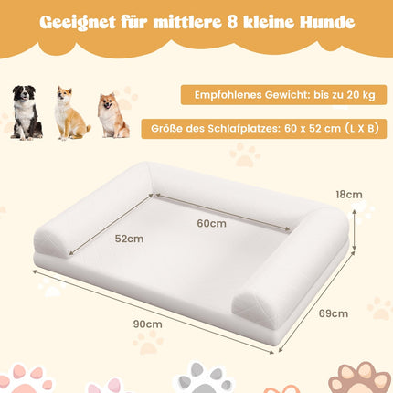 Orthopedic Dog Bed for Medium Dogs, Egg Crate Foam, Beige