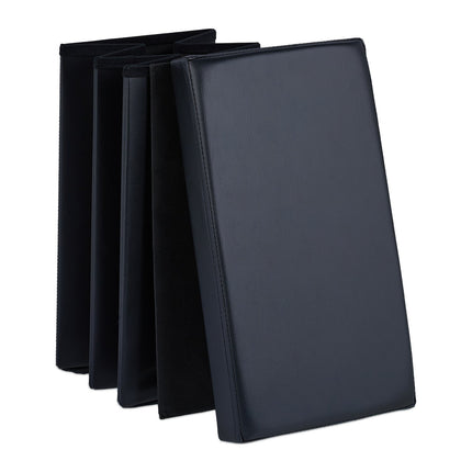 Ottoman in black artificial leather