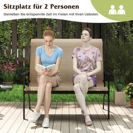 Outdoor 2-Seater Garden Bench, Weatherproof, 400kg Capacity